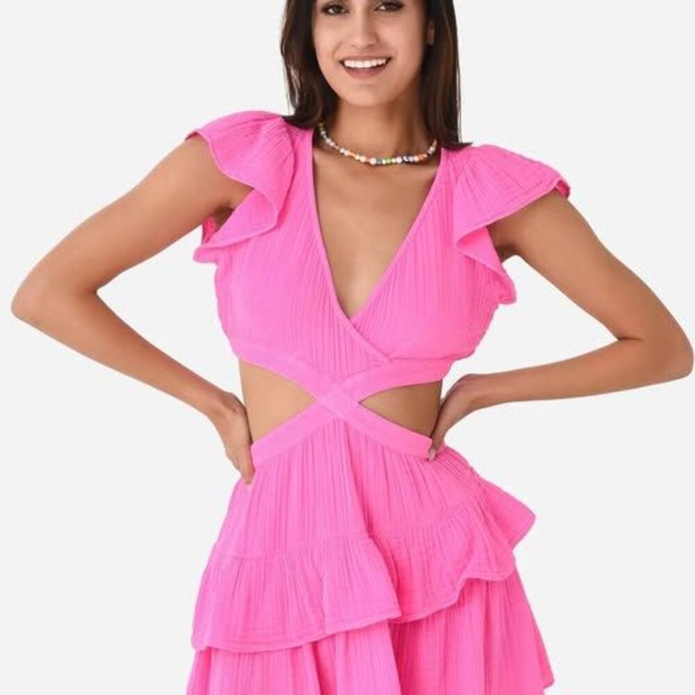 LoveShackFancy Pink Cut-Out Audrina Dress